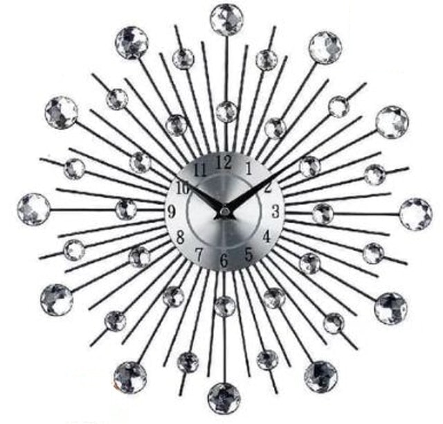 Jam Dinding 3D Quartz Model Luxury Diamond 1